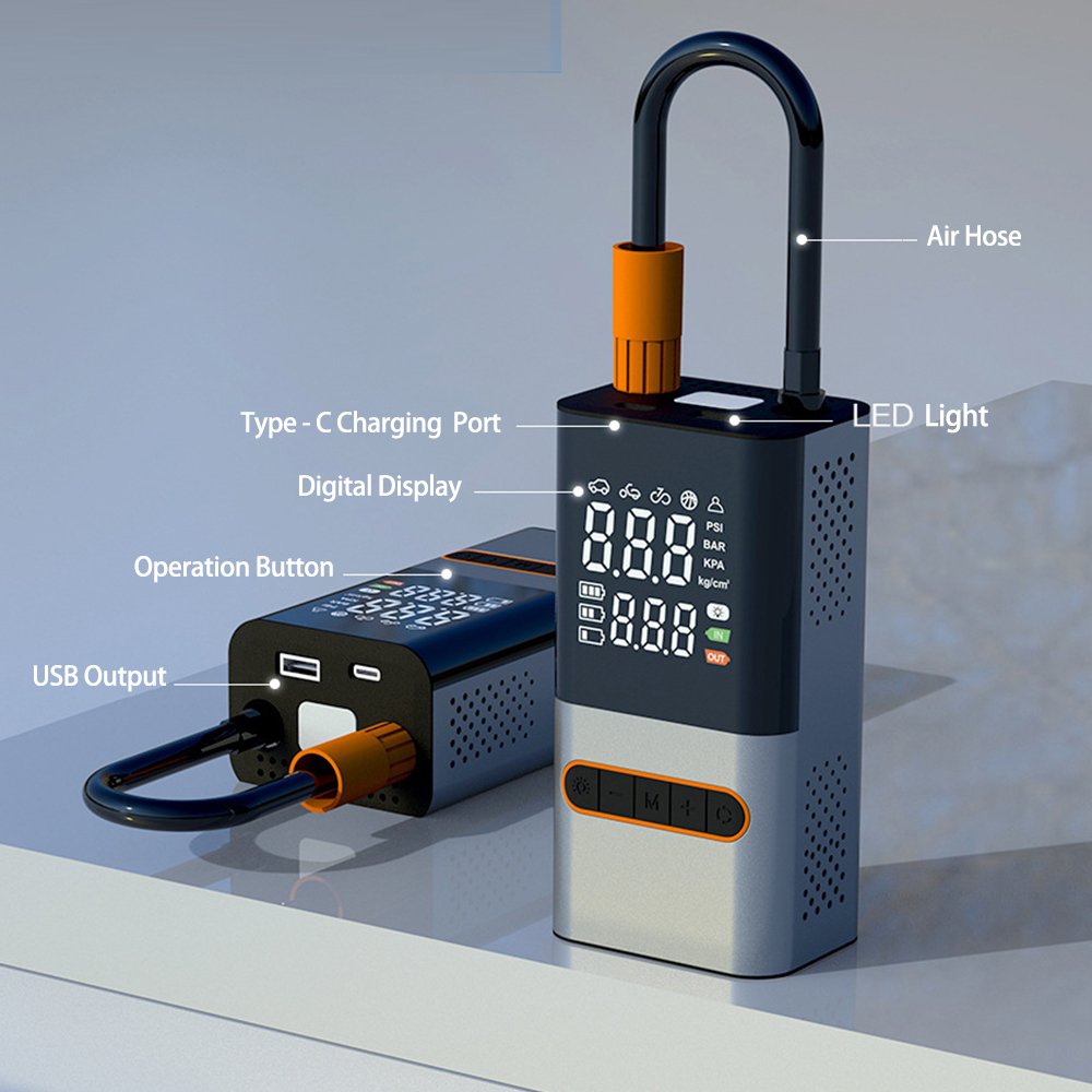New Digital Tire Tyre Inflators Mini Portable Rechargeable Wireless Car Air Pump Compressor for Car Battery Cordless Tires