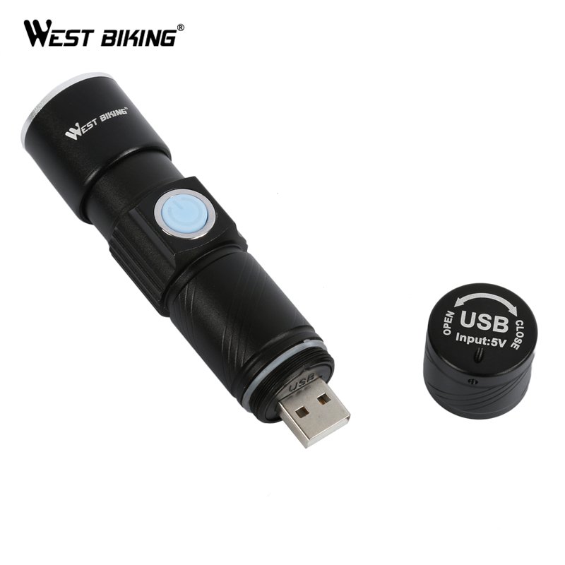 WEST BIKING Adjustable Bicycle Front Light Focus 350 Lumen Bike Light Waterproof USB Rechargeable LED Bicycle Head Light