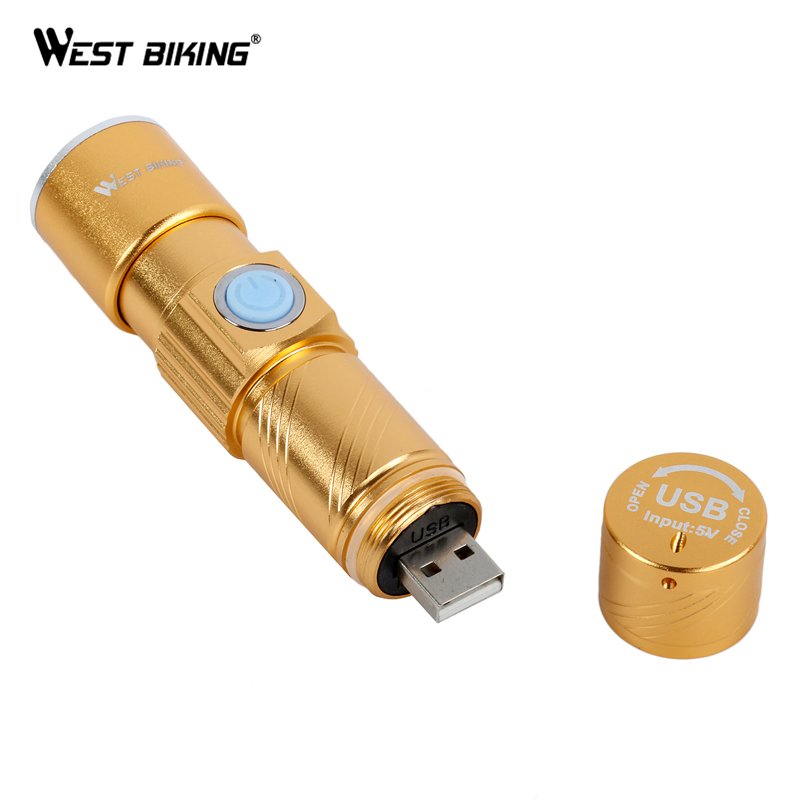 WEST BIKING Adjustable Bicycle Front Light Focus 350 Lumen Bike Light Waterproof USB Rechargeable LED Bicycle Head Light