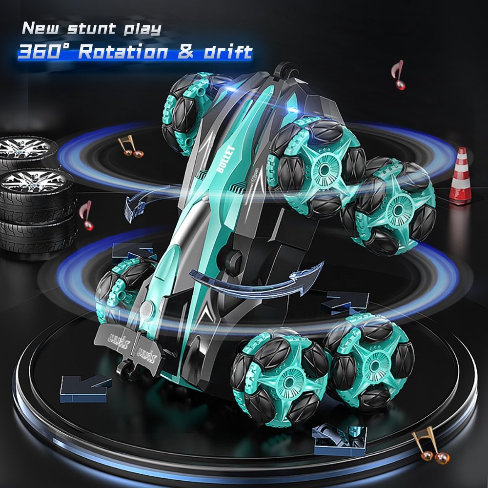 2023 Most Popular 8 Wheel Rc 2.4g Dual Remote Control Racing Car 4wd High Speed Spray Drift 360-Degree Stunt Children Toys Gift