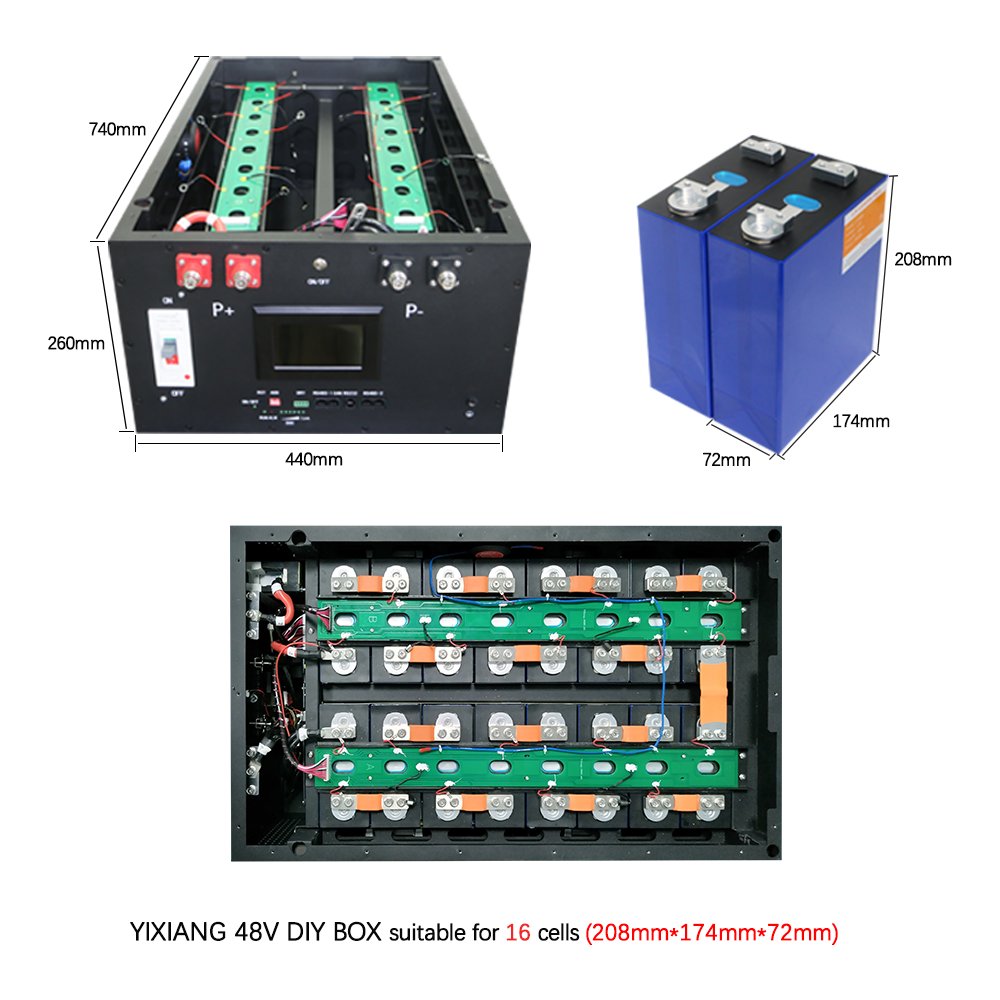 YIXIANG V2 BOX EU Stock 280Ah Lifepo4 Case 16S 200A Jk Bms Heating Function 48V Lifepo4 Battery Box