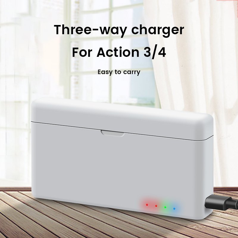High Quality Intelligent Flight Battery Storage Box Safety Design Three way Charging Box For DJI Action3/4 Drone Accessories