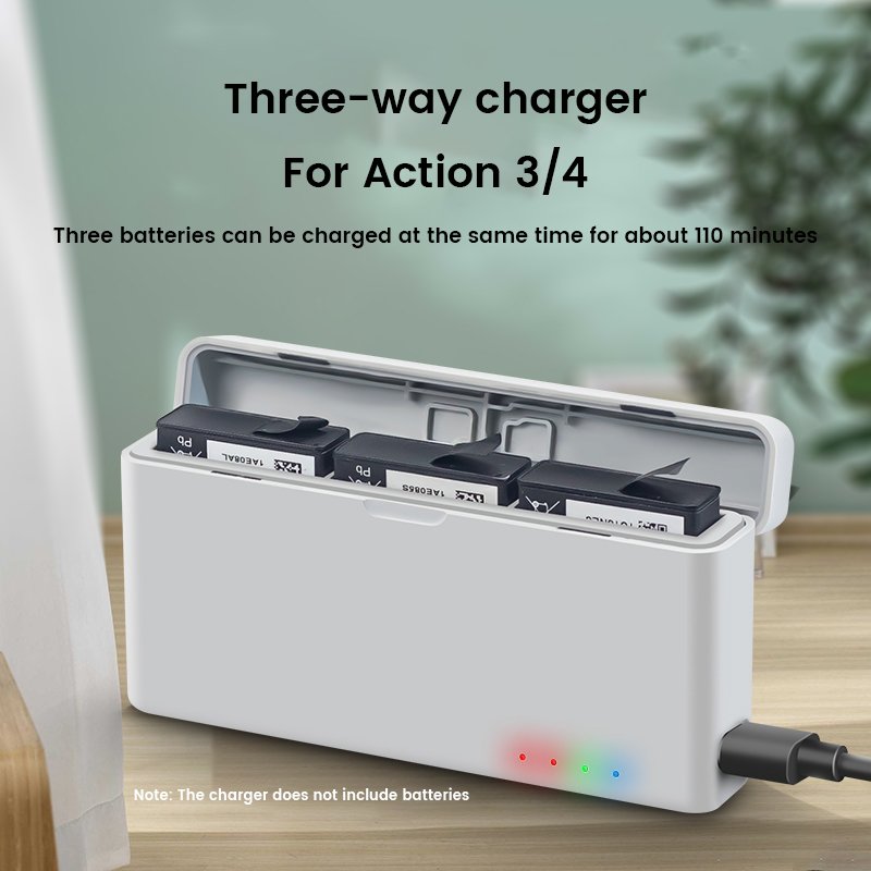 High Quality Intelligent Flight Battery Storage Box Safety Design Three way Charging Box For DJI Action3/4 Drone Accessories