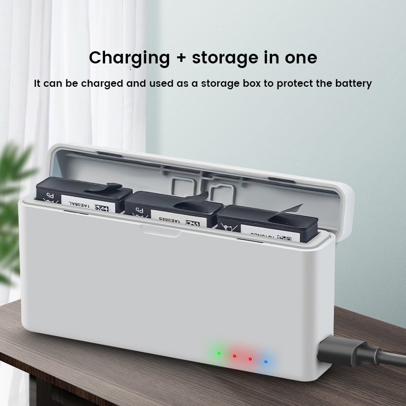 High Quality Intelligent Flight Battery Storage Box Safety Design Three way Charging Box For DJI Action3/4 Drone Accessories