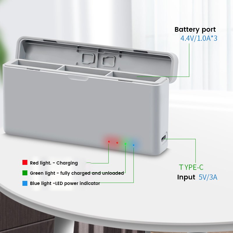 High Quality Intelligent Flight Battery Storage Box Safety Design Three way Charging Box For DJI Action3/4 Drone Accessories