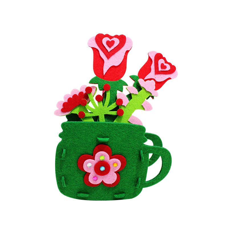 DIY Flower Pot Felt Material Art Craft Accessories Kit For Education Handmade Toys