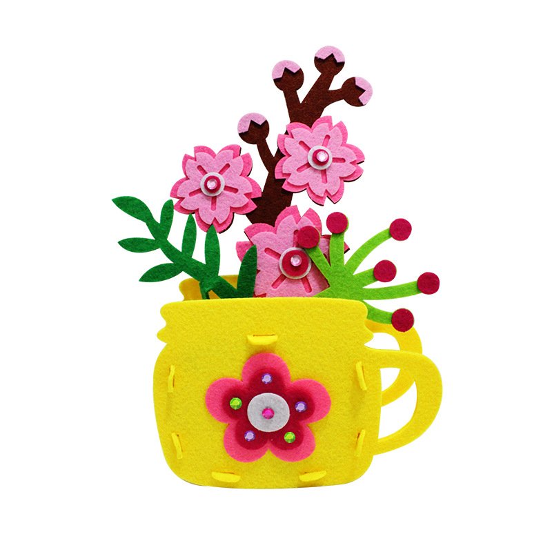 DIY Flower Pot Felt Material Art Craft Accessories Kit For Education Handmade Toys