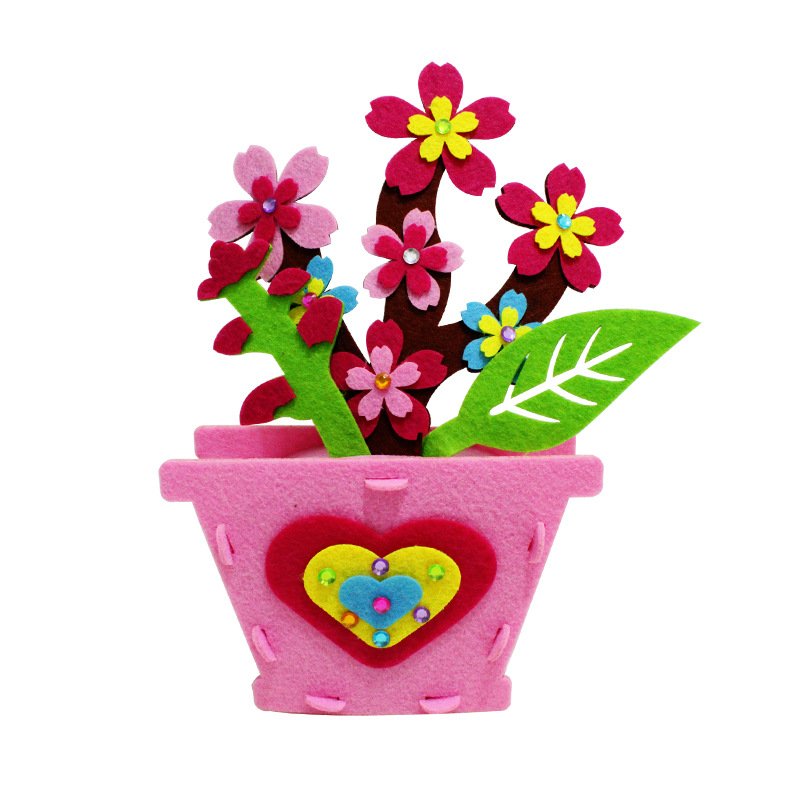 DIY Flower Pot Felt Material Art Craft Accessories Kit For Education Handmade Toys