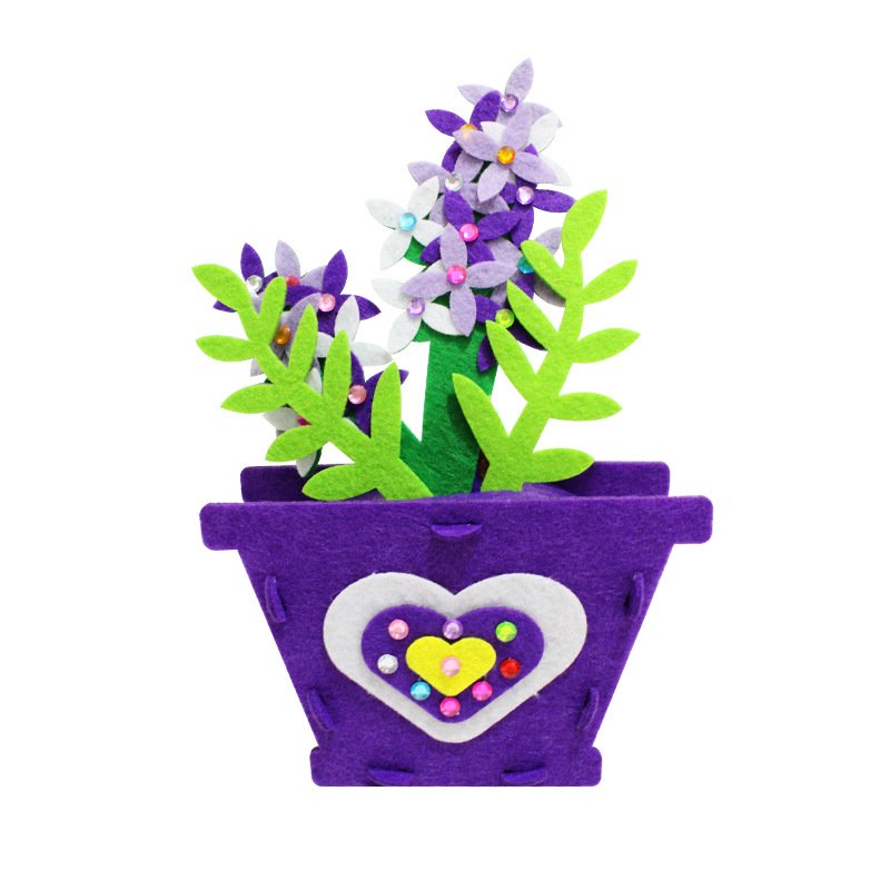 DIY Flower Pot Felt Material Art Craft Accessories Kit For Education Handmade Toys