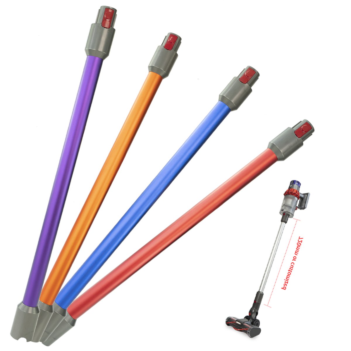 Customized Aluminium Vacuum Cleaner Accessory Extension Tube For Dysons V7 V8 V10 V11 V15 Telescopic Tube Hose Pipe Vacuum Parts