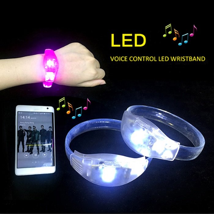 Bar Wedding Festive Atmosphere Celebration Voice Activated Vibration Flashing LED Bracelet