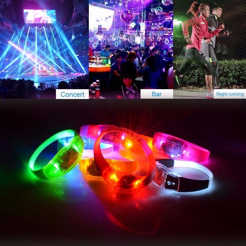 Bar Wedding Festive Atmosphere Celebration Voice Activated Vibration Flashing LED Bracelet
