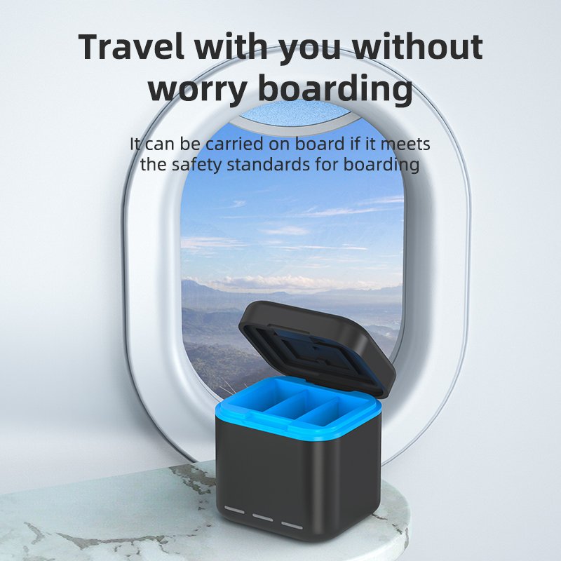 Suitable for Go pro12/11/10/9 Camera Battery Charger Three-charge Storage Battery Box Set Hero 10 Battery Charging