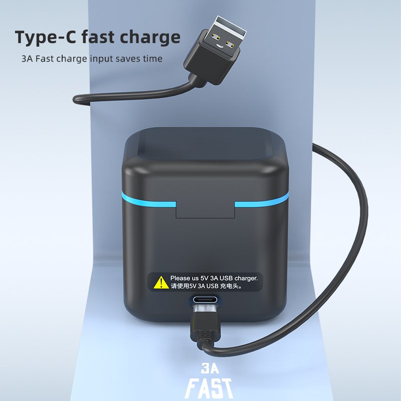 Suitable for Go pro12/11/10/9 Camera Battery Charger Three-charge Storage Battery Box Set Hero 10 Battery Charging