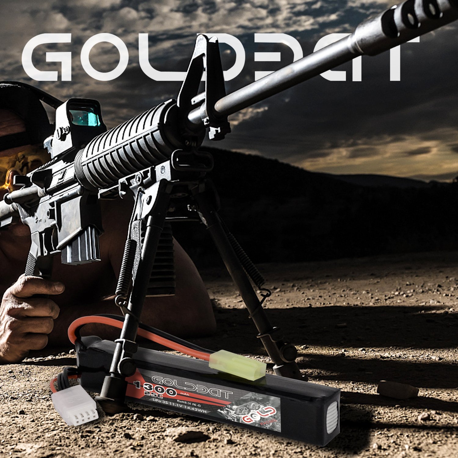 Air soft gun 1300mAh 11.1V 94G 25C LIPO Battery Mini tamiya 3S