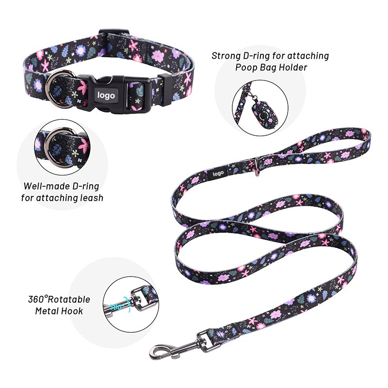 Glow in The Dark Light up Dog Collar Accessories Soft Mesh Harness Dog Leash With Poop Bag Holder Dog Light Pet Accessories Set
