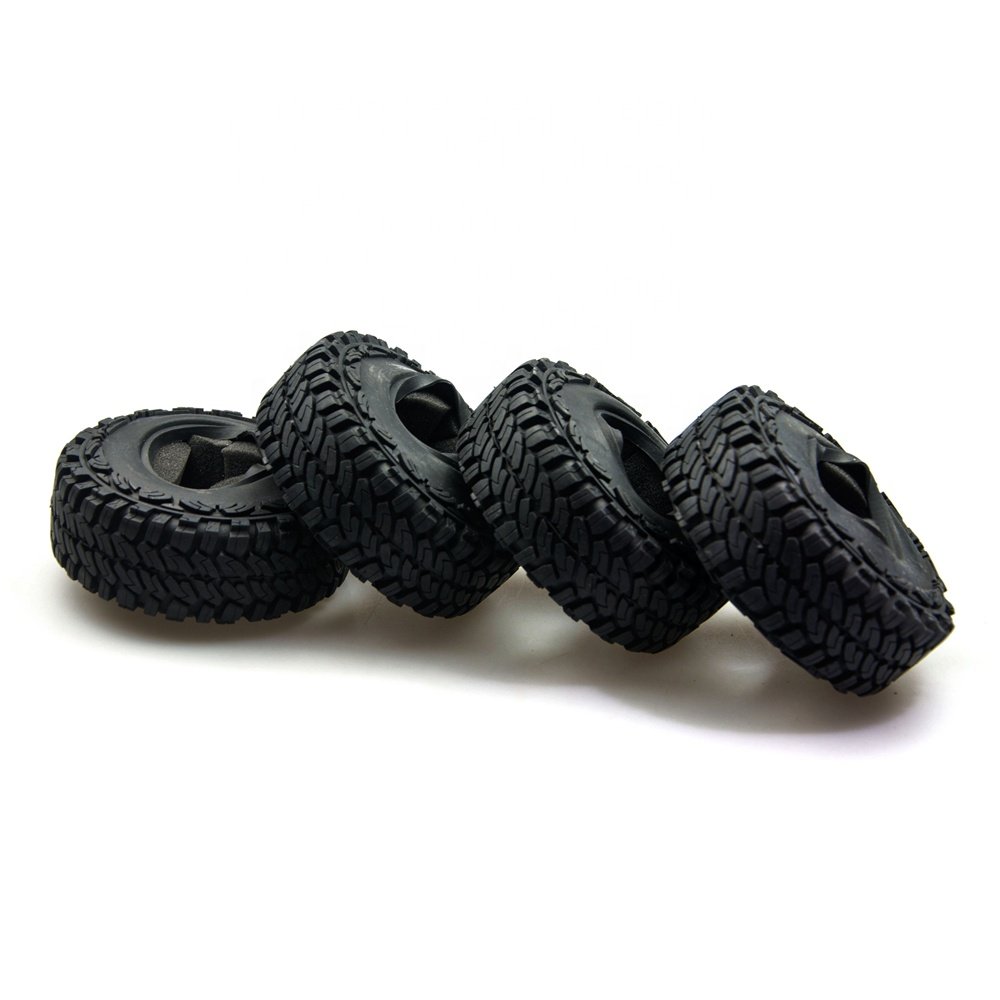 upgrade Beadlock 1.9" Wheel Rim Rubber Tires 114mm OD for SCX10 CC011/10 RC Rock Crawler Car Parts rc parts accessories