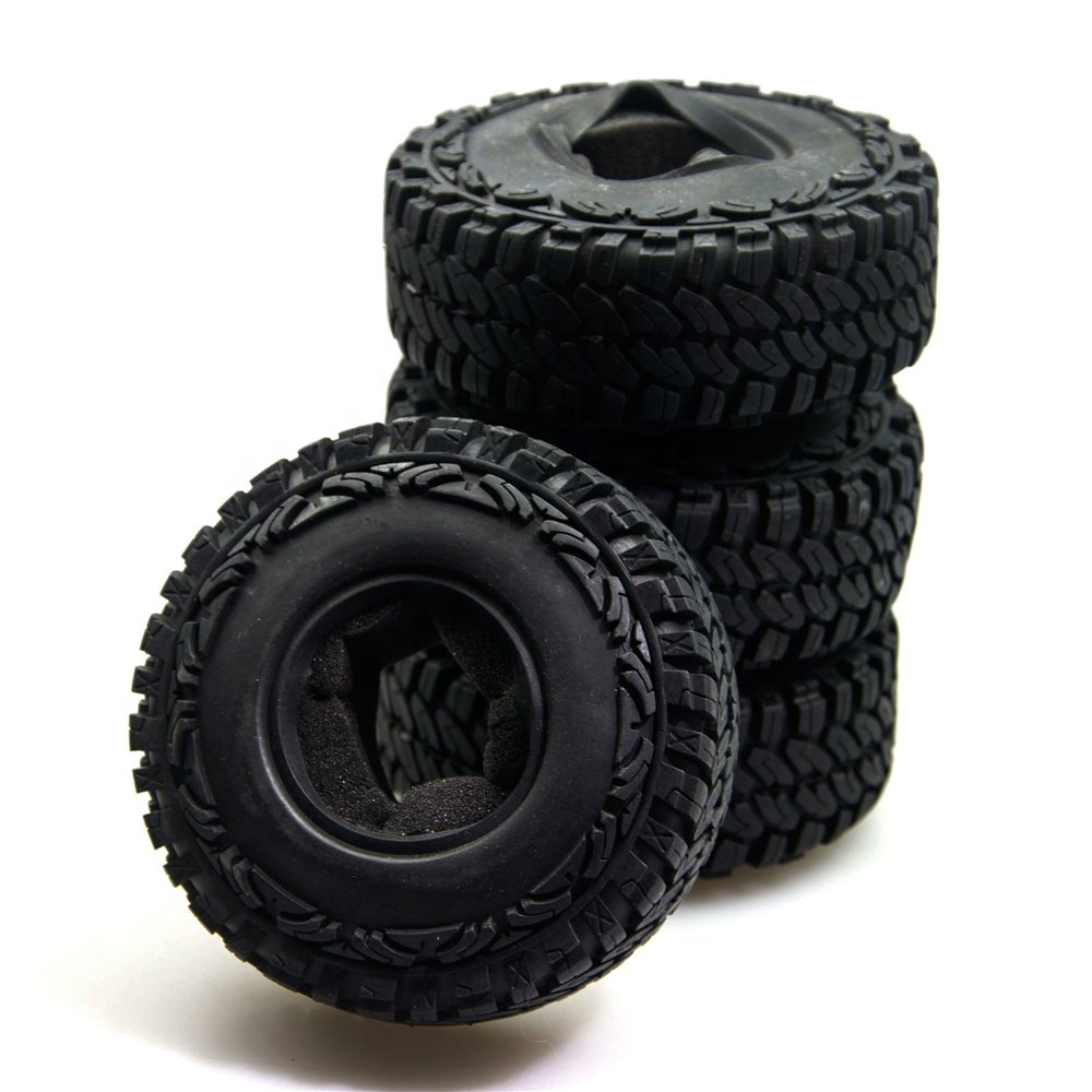 upgrade Beadlock 1.9" Wheel Rim Rubber Tires 114mm OD for SCX10 CC011/10 RC Rock Crawler Car Parts rc parts accessories