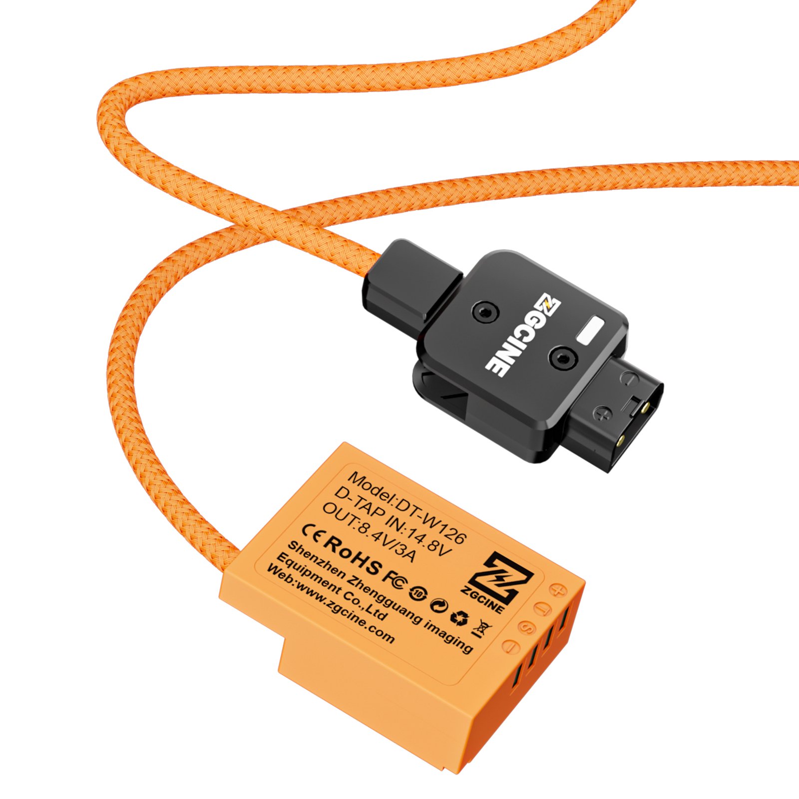 ZGCINE DT-W126 D-Tap Dummy Battery Cable 180° Adjustable NP-W126 Dummy Battery Cable Camera Accessories