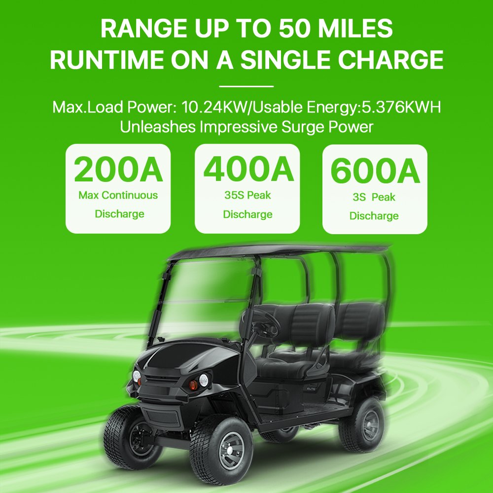 Customized 5kWh 10kWh Electric Golf Cart LiFePo4 Batteries 51.2v 48v 36v 100ah 150ah 200ah Phosphate Lithium Ion Battery Pack