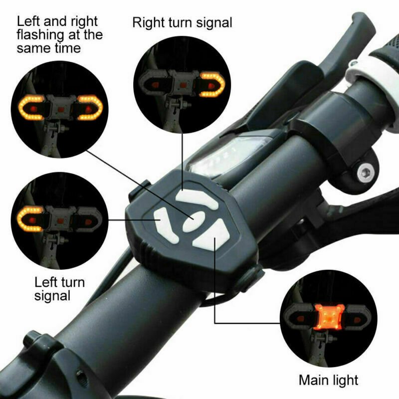 Superbsail Bicycle Burglar Alarm Taillight IP65 Waterproof USB Charge Bike Rear Lamp Turn Signal Warning Auto Brake Light