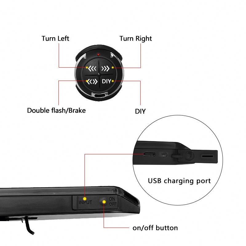 Manufacturer Bike Light Bicycle Back Rear Taillight Cycling Safety Warning Light Waterproof LED Lamp Accessories