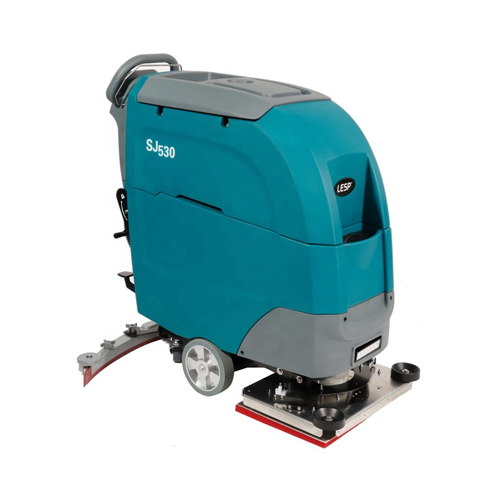 New SJ530S floor cleaning machine with two batteries 50L clean water tank mini floor scrubber for shopping malls