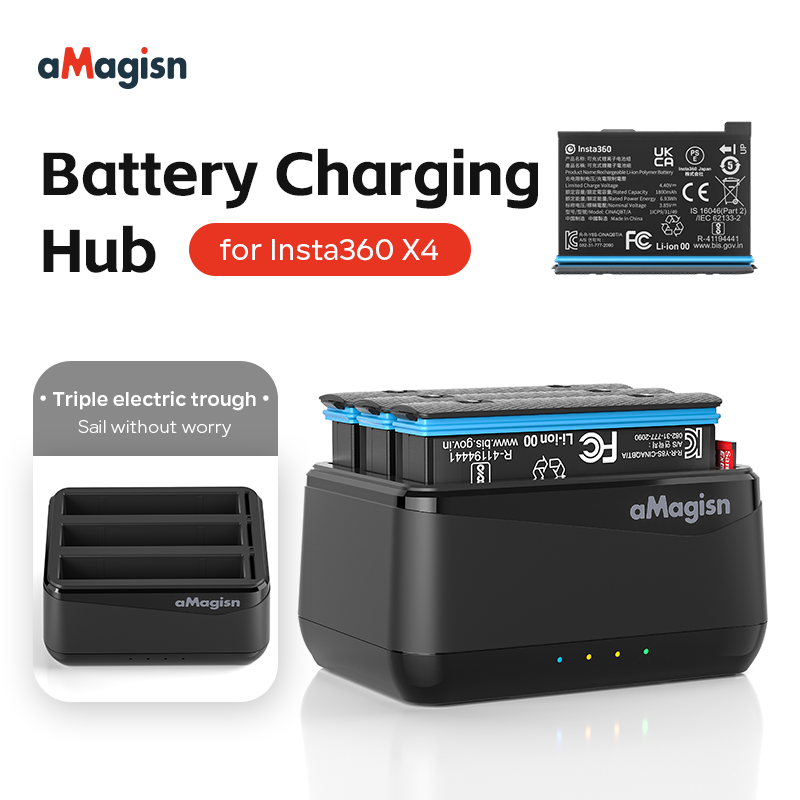 High Capacity Multi-Battery Fast Battery Case USB Type-C Charging Hub Charging Pool Sports Camera Accessories For Insta360 X4