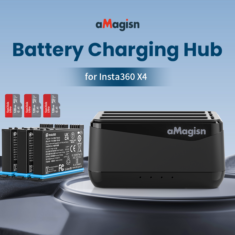 High Capacity Multi-Battery Fast Battery Case USB Type-C Charging Hub Charging Pool Sports Camera Accessories For Insta360 X4
