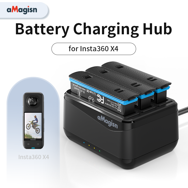 High Capacity Multi-Battery Fast Battery Case USB Type-C Charging Hub Charging Pool Sports Camera Accessories For Insta360 X4