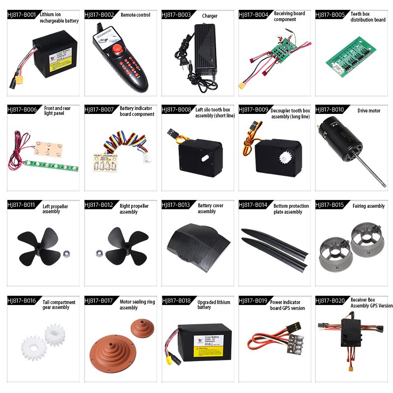 Factory H817 Motor Li-ion Battery Remote Controller Charger Accessories Fishing Boats Prices Boat Trailer Parts