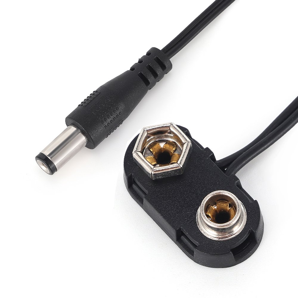 ABS Right Angle 9V Battery Clip with DC5.5*2.1 Plug Battery Accessories