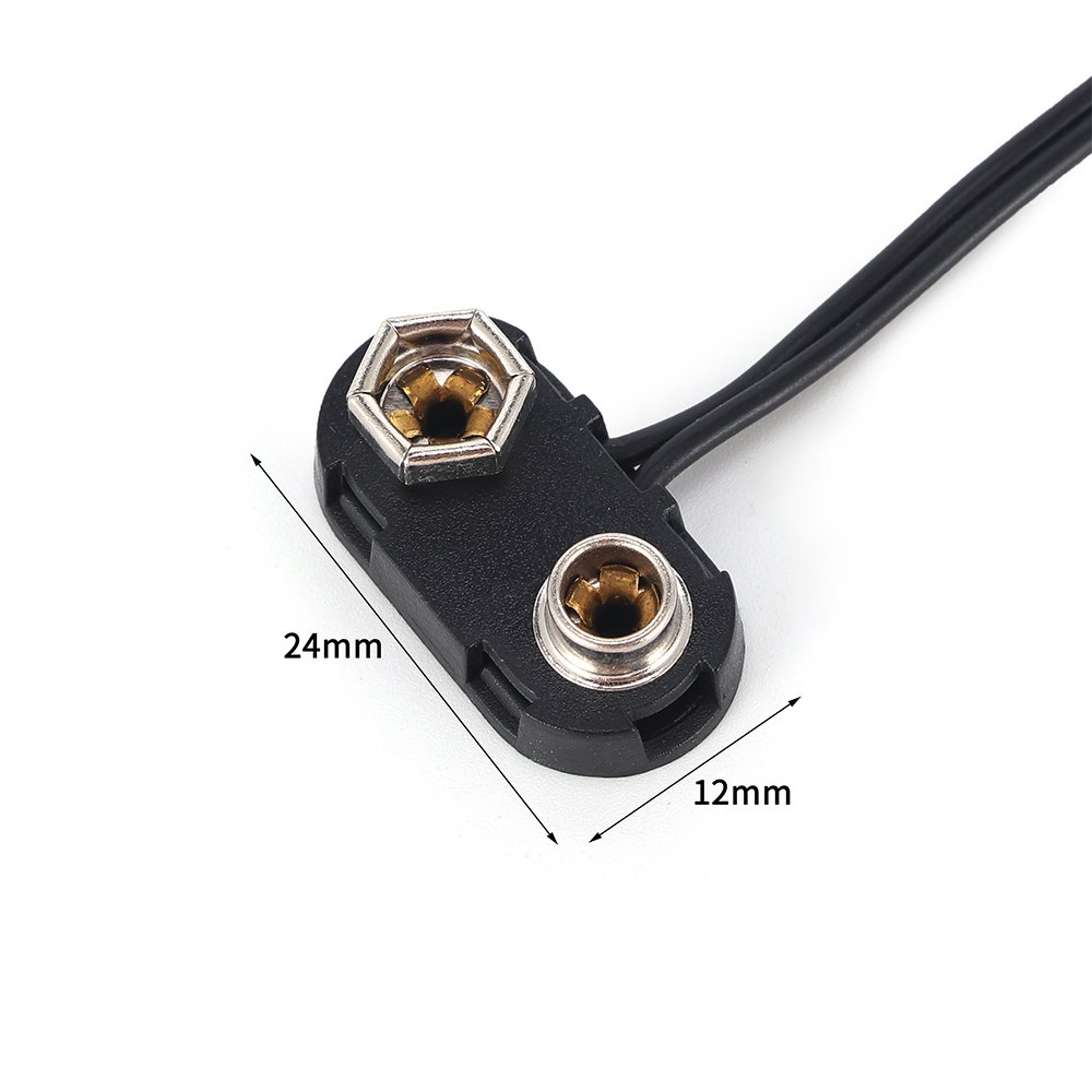 ABS Right Angle 9V Battery Clip with DC5.5*2.1 Plug Battery Accessories