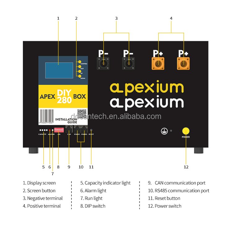 UPDATED JK Apexium DIY 16S 48V 51.2V Empty Metal Box 280AH 302AH 304AH 15KW Lifepo4 battery cell Stackable Box Metal Case