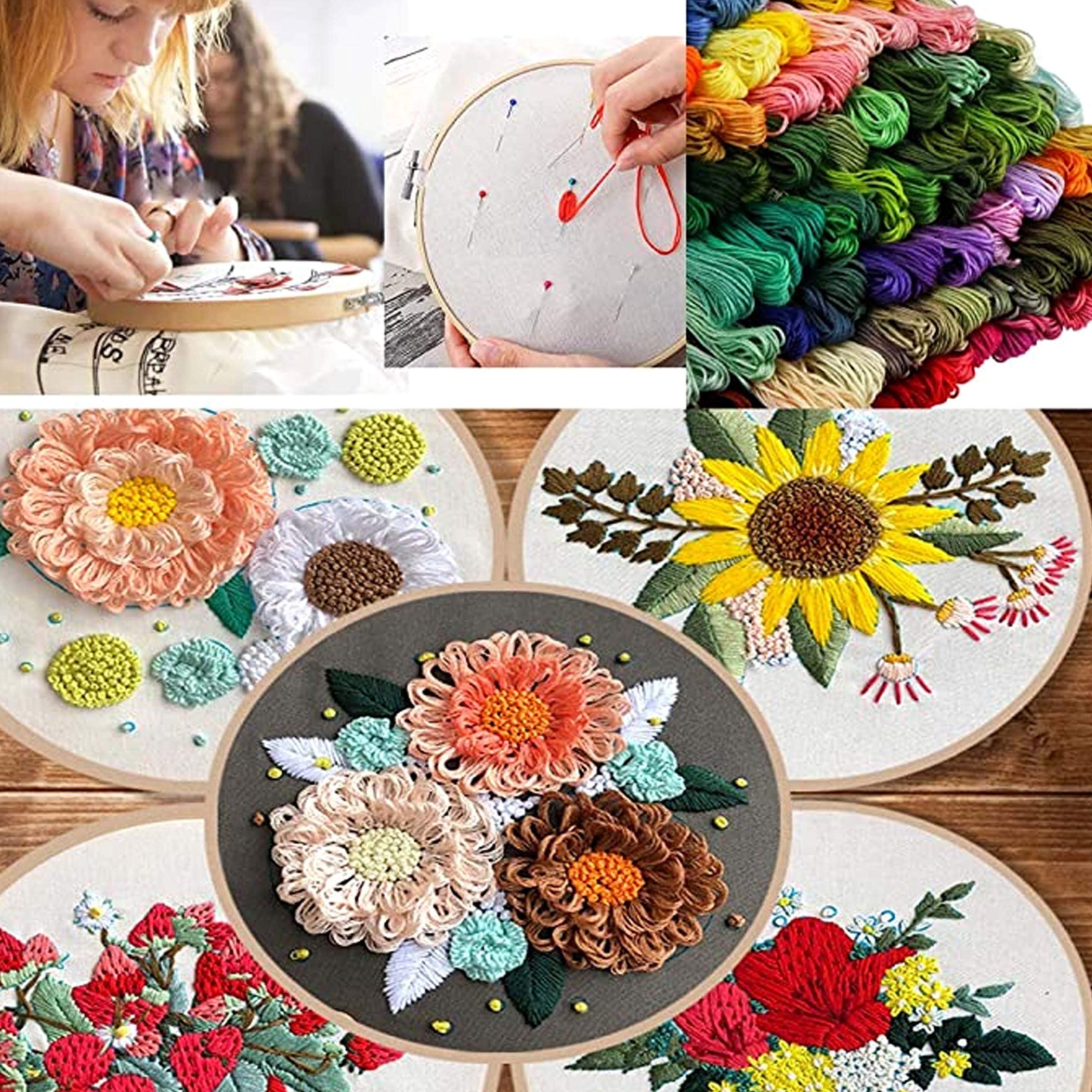 200 Pieces Each Pack Embroidery Cross Stitch Thread Set For Bracelets String Kit With Accessories