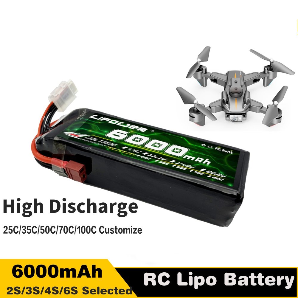 Factory Wholesale 6000mah 22.2V 14.8V 60C UAV FPV Drone Battery Customize Discharge Rate Lipo Battery For RC drone Accessories