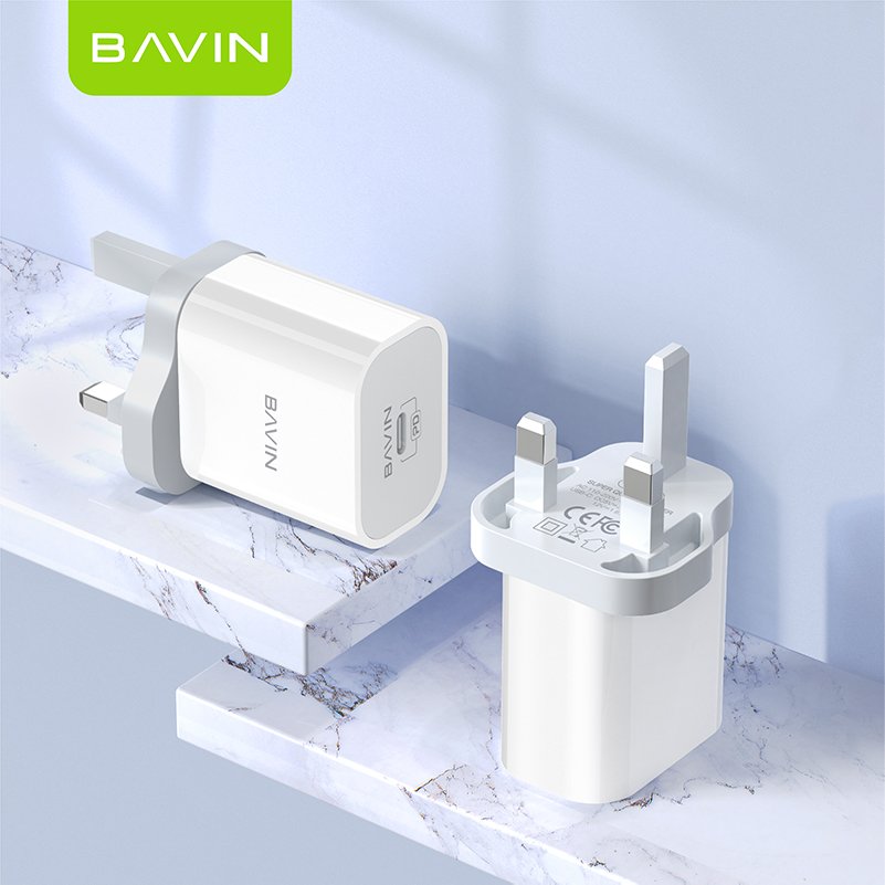 BAVIN custom wholesale PC850E pd 20w plug us eu type c usb c wall mobile cell phone fast charging charger