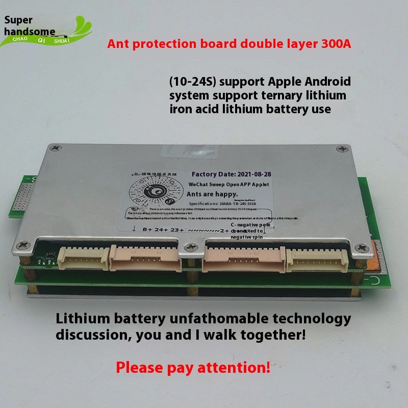 300A Bluetooth Balanced 10-24 Strings 72V60V Ternary Lithium Iron Phosphate BMS 300A Lithium Battery Ant Protection Accessory
