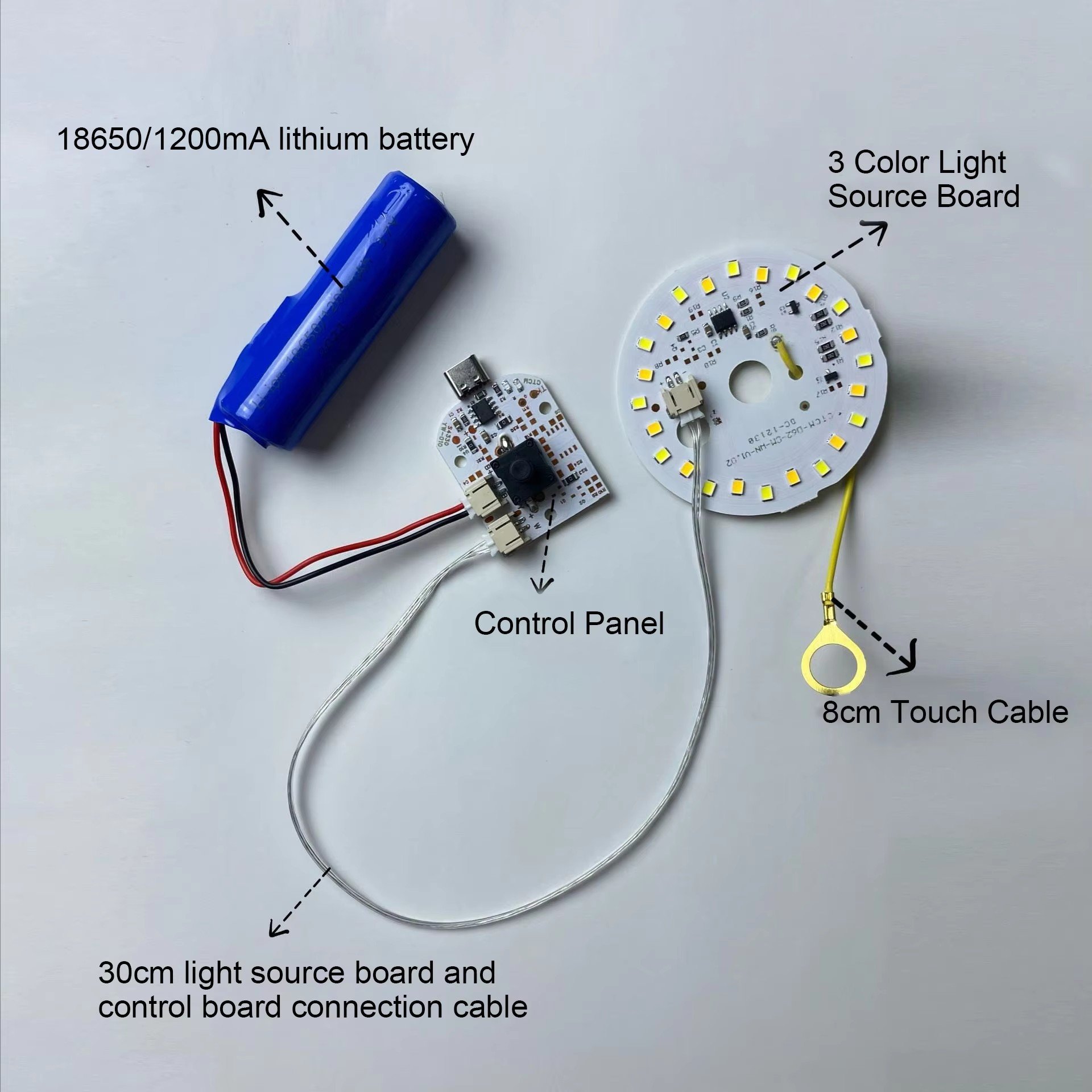 Table lamp USB rechargeable led touch switch dimmable desk lamp complete set of light source accessories