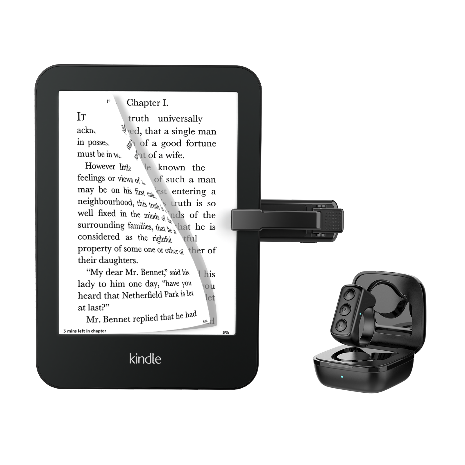 2023 Best Reading Accessory Kindle Smart Page Turner Remote Control Kindle Book Reading for Android iSO X Ring