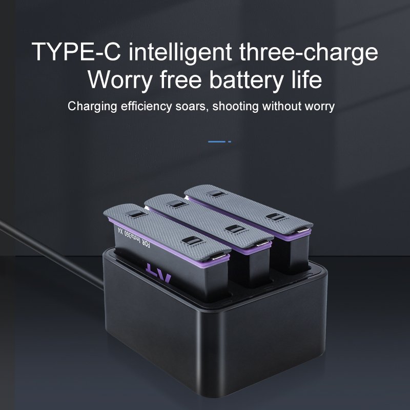 Factory Price Fast Charge Three-channel Insta360 X4 Battery Charger for Insta360 X4 Camera Hub Charger