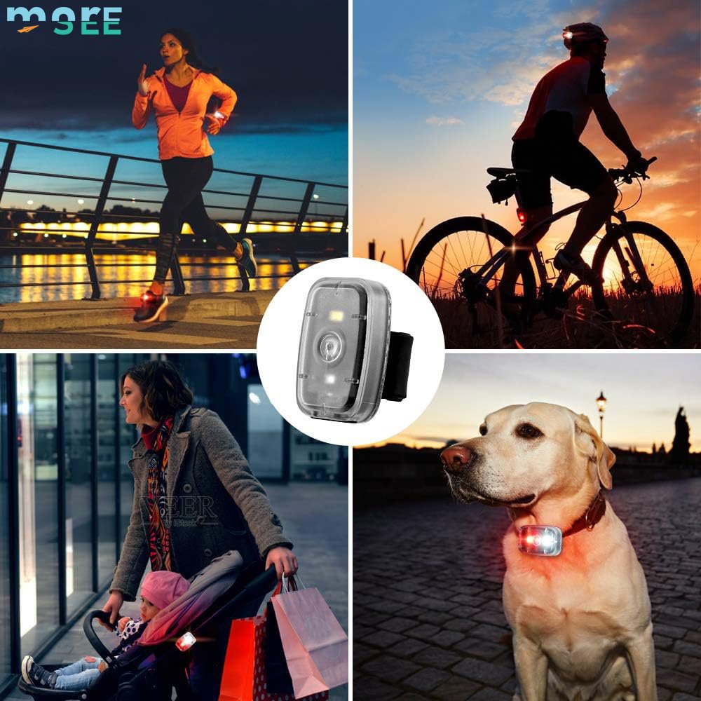 SeeMore Brand Plastic Clip On Strobe Running Lights 5 Lighting Modes Bike Bicycle Rear Tail Safety Light