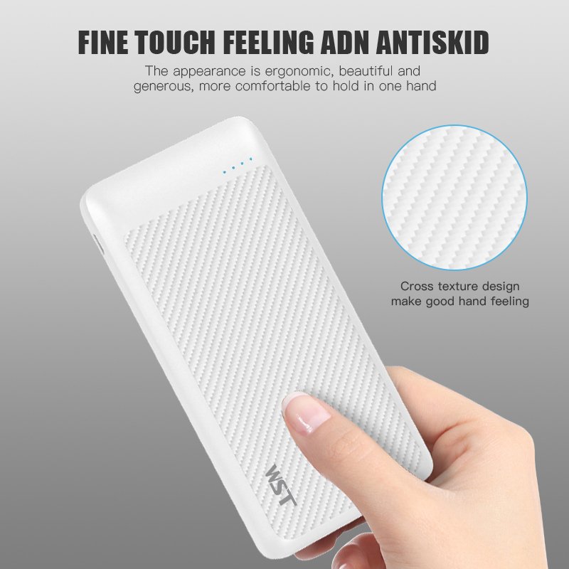 WST Power bank 20000mah Hot Trend Power Bank Cellphone Accessories USB Carbon Fiber Pattern Power Bank 20000mah