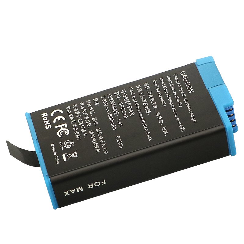 New 3.85V 1600mAh SPCC1B Battery for Go-Pro Max Rechargeable Lithium Battery 360 Panoramic Action Camera Batteries Accessories