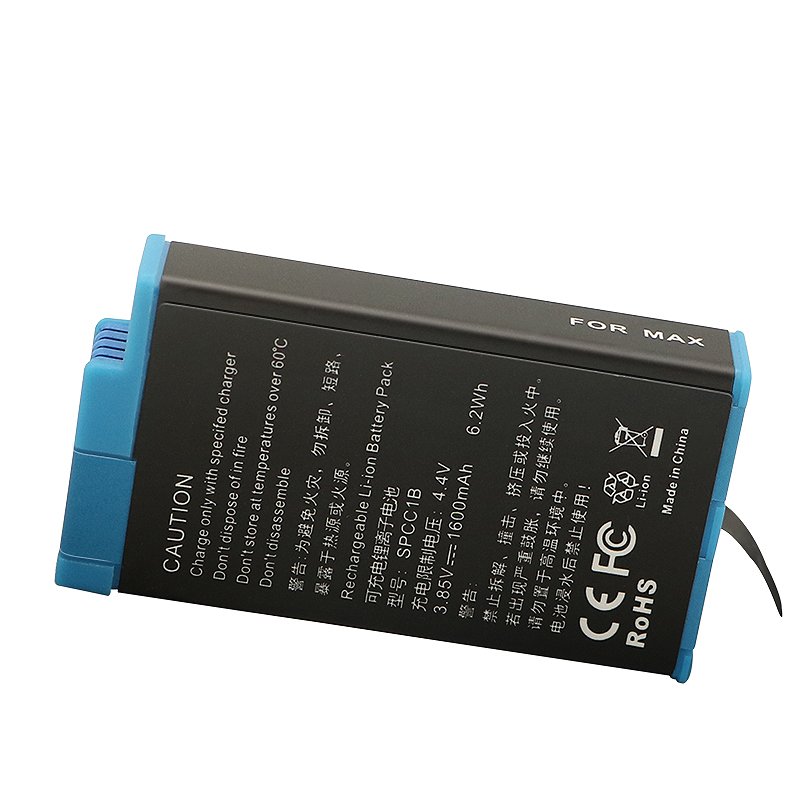 New 3.85V 1600mAh SPCC1B Battery for Go-Pro Max Rechargeable Lithium Battery 360 Panoramic Action Camera Batteries Accessories