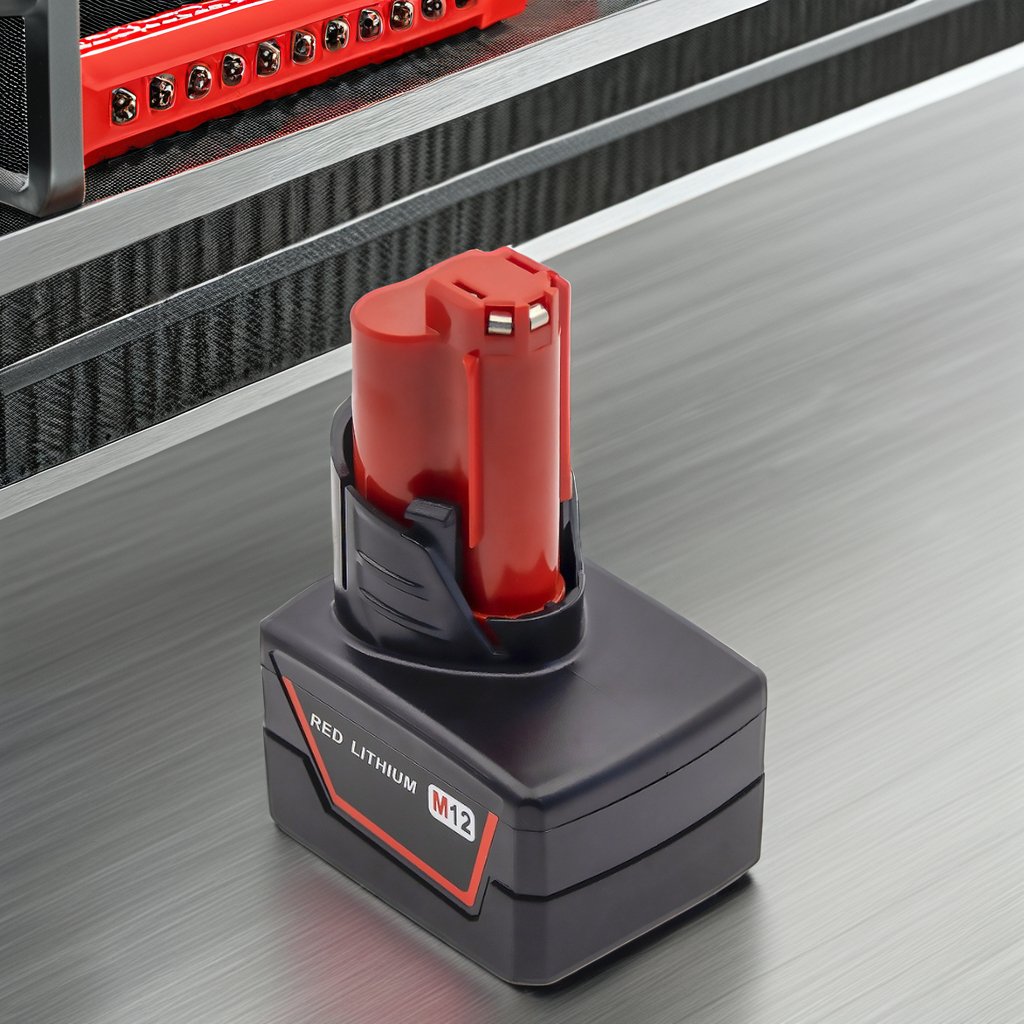 M12 12V lithium batteryMilwaukee power tool battery. Accessories for electric drill. Capacities of 3.0Ah 4.0Ah 5.0Ah 6.0Ah