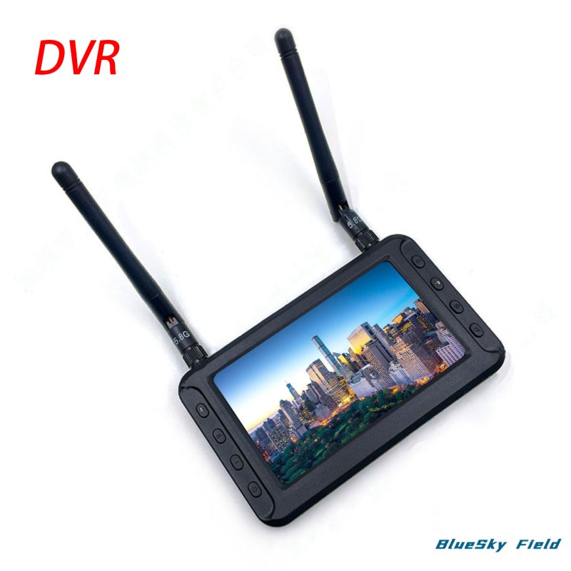 BlueSkyField 5.8G FPV Monitor with DVR 4.3 Inch LCD Display 16:9 30FPS Built-in Battery Can Record Monitoring