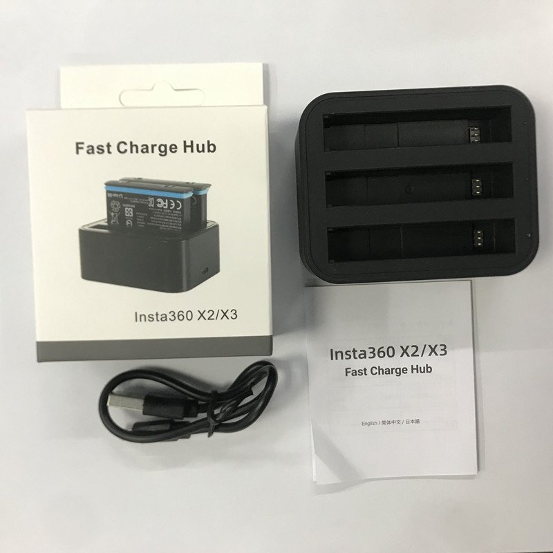 Hot Selling Panoramic Camera Accessories Fast Charge Hub Battery Pack Charger for Insta360One X2 X3