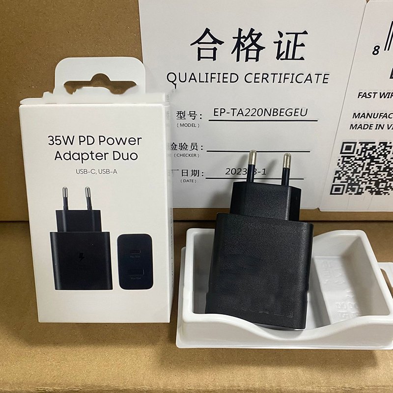 35W PD Adapter Super Fast EU US UK Type-C Charger Smart Electric Cube Travel Charger For Samsung Galaxy S23 Ultra charger Car US