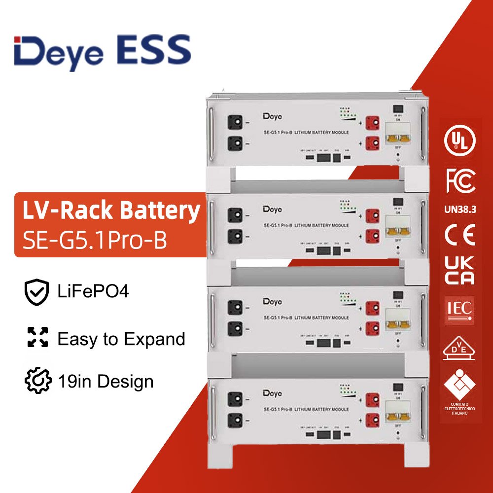 Deye SE-G5.1 PRO-B battery 51.2V 100AH 5kw 10kw 15kwh 20kwh lithium batteries